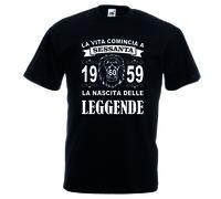 T-shirt uomo donna la vita comincia 60 anni 1959 leggende compleanno anno leone