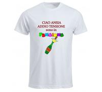 t-shirt uomo donna scritta ciao ansia addio tensione sono in pensione regalo