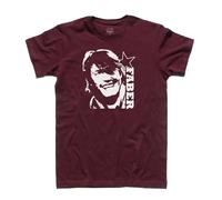 T-Shirt Uomo Faber Cantautore Rock Genova Creuza de Ma Song - Music Shirt - Linea Classic - 100% Cotone 185 gr/mq (S, Bordeaux)