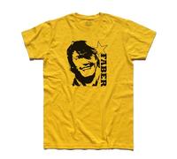T-Shirt Uomo Faber Cantautore Rock Genova Creuza de Ma Song - Music Shirt - Linea Classic - 100% Cotone 185 gr/mq (M, Giallo)