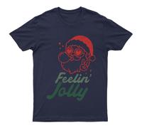 T-shirt uomo Feelin Jolly Santa Christmas Holidays maglietta donna grafica...
