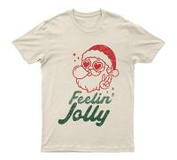 T-shirt uomo Feelin Jolly Santa Christmas Holidays maglietta donna grafica...