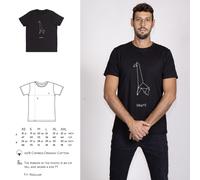 T-shirt Uomo Giraffe ORIGAMI ANIMALS 100% Cotone Biologico Eco-Friendly Classica