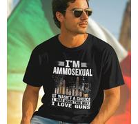 T Shirt Uomo I M Ammosexual It Wasnt A Choice I Was Born This Way I Love Guns Maglietta Casual Divertente Idea Regalo Moda Stile Unico Offerta Esclusiva L,M,S,XL,XXL,XXXLRetroTessuto in maglia