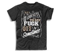 T-shirt uomo la chiave della felicità THE KEY TO HAPPINESS IS TO SAY FK OFF
