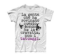 T-shirt uomo "La gente che ha rovinato il mondo ha la cravatta non i tatuaggi"