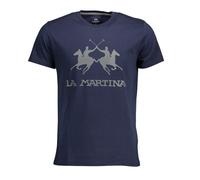 La Martina - T-shirt in cotone elegante blu - - Tops - Uomo - Blu - L