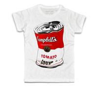 T-shirt uomo latta Andy barattolo di zuppa Tomato soup rosso pop art