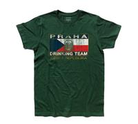 T-shirt uomo logo PRAGA PRAHA DRINKING TEAM ANTICHIZZATO birra beer