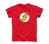 T-shirt uomo logo the FLASH antichizzato fulmine Barry Allen fumetti vintage