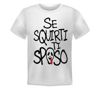 T-Shirt Uomo Manica Corta Addio al Celibato Se squirti Ti Sposo (L)