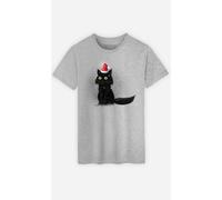 T-Shirt Uomo Maniche Corte CHRISTMAS CAT Colore Grigio