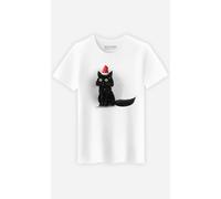 T-Shirt Uomo Maniche Corte Colore Bianco, CHRISTMAS CAT