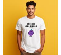 T-Shirt Uomo Maniche Corte Colore Bianco, GROGNON MA MIGNON 2