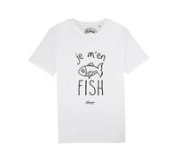 T-Shirt Uomo Maniche Corte Colore Bianco, JE M'EN FISH