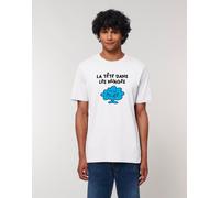 T-Shirt Uomo Maniche Corte Colore Bianco, LA TESTA NELLE NUVOLE 2