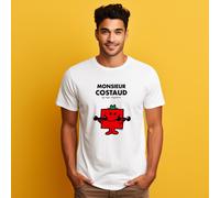T-Shirt Uomo Maniche Corte Colore Bianco, Monsieur Costaud