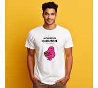 T-Shirt Uomo Maniche Corte Colore Bianco, Monsieur Glouton