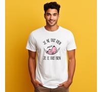 T-Shirt Uomo Maniche Corte Colore Bianco, NON FACCIO NIENTE MA LO FACCIO BENE