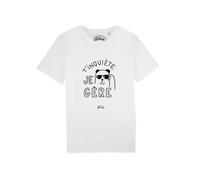 T-Shirt Uomo Maniche Corte Colore Bianco, T'INQUIETE JE GERE