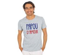 T-Shirt Uomo Maniche Corte Colore Grigio, PAPOU D'AMOUR