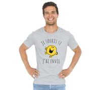 T-Shirt Uomo Maniche Corte Colore Grigio, Sorrido Se Ho Voglia