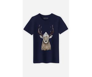 T-Shirt Uomo Maniche Corte LET'S GO OUTSIDE Colore Blu Marino