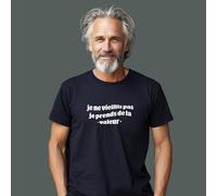 T-Shirt Uomo Maniche JE NE VIEILLIS PAS JE PRENDS DE LA VALEUR Blu