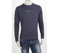 T-SHIRT UOMO MARKUP GIRO COLLO STAMPA ANTERIORE SLIM FIT FANGO BLU E PIOMBO