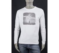 T-SHIRT UOMO MARKUP MANICA LUNGA GIRO CON STAMPA ANTERIORE ECRU