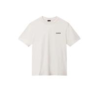 Napapijri - T-shirt bianco sporco con logo piccolo-Neutro XL