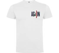 T-Shirt Uomo Napoli 4 Again - Maglietta Bianca 100% Cotone Unisex - T-Shirt Ricamata Celebrativa Campioni d’Italia Scudetto Napoli - Abbigliamento Tifosi Calcio Tricolore