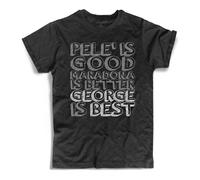 T-shirt uomo nera Pelé is good Diego Best calcio football Amazink