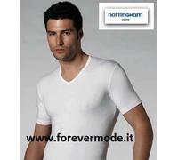 T-shirt uomo Nottingham manica corta in cotone bi-elastico con scollo V - Fox