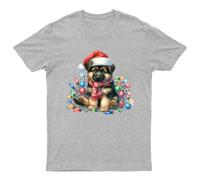T-shirt uomo pastore tedesco cucciolo vacanze di Natale maglietta donna...