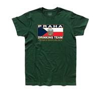 T-shirt uomo PRAGA PRAHA DRINKING TEAM birra beer Repubblica Ceca cult