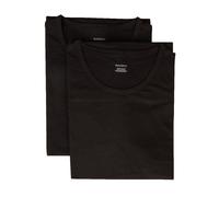 RAGNO T-Shirt Uomo Manica Corta paricollo Bordino Basso Confezione 2 Capi Eco Cotton Elasticizzato Bipack Articolo 611477, 020B Nero, L