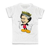 T-shirt uomo Regina Elisabetta Topolino Mickey Mouse Elisabeth Queen Highlander