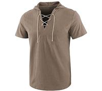 T-Shirt Uomo Regular Fit T-Shirt Monocromatica Uomo Estate T-Shirt Manica Corta Traspirante Traspirante Uomo T-Shirt Casual Sportiva all-Match Uomo D-Brown M