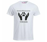 t-shirt uomo scritta nei momenti difficili cercavo una mano ho trovato una zampa