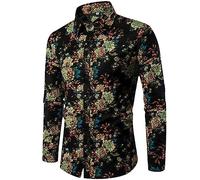 T Shirt Uomo Strane Camicia Lino Rosa Uomo Magliette Simpatiche Uomo Camicia A Fiori Top da Uomo a Maniche Lunghe da Uomo con Stampa 3D Autunno Estate Inverno Moda Magliette Bianche Uomo