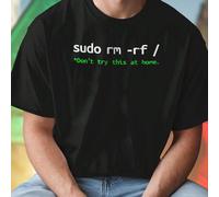 T shirt uomo sudo rm rf Do not try this at home maglietta divertente casual estiva regalo moda uomo vestibilità comoda ideale per ogni occasione esclusiva offerta imperdibile novità L,M,S,XL,XXL,XXXLH