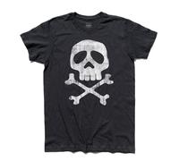 T-shirt uomo Teschio Jolly Roger Flag Bandiera Pirata Capitan cartoni anni 80