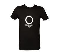 TRUSSARDI T-Shirt Uomo Manica Corta Girocollo con Logo Stampato Puro Cotone Articolo TRU2MTS03, 05 Black - Silver, L