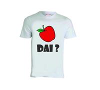 t-shirt uomo uomo bianca cotone scritta simpatica mela dai ? me la dai