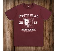 T-Shirt Uomo Vampire Diaries Mystic Falls High School Timberwolves