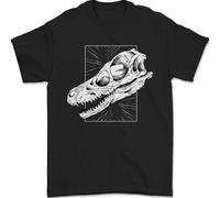 T-Shirt Uomo Velociraptor Teschio Dinosauri 100% Cotone