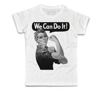 T-shirt uomo WE CAN DO IT manifesto femminismo Rosie Riveter rivoluzione