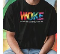 T shirt uomo WOKE IT'S NOT THE INSULT YOU THINK IT IS moda casuale streetwear regalo originale per lui novità fashion comfort stile outfit maglietta idea regalo casual everyday look L,M,S,XL,XXL,XXXLR