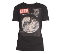 T-SHIRT UOMO WORN By MAGLIETTA LIFE 68 1968 UOMO SULLA LUNA NERO TG S L XL MOON